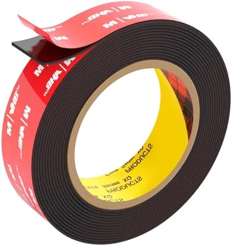 3M VHB Cinta Adhesiva Doble Cara Extra Fuerte, Cinta Adhesiva de Montaje Fuerte e Impermeable para Tiras de Iluminación LED, Decoración de Hogar y Oficina, Negro (15.4FT×0.98IN)