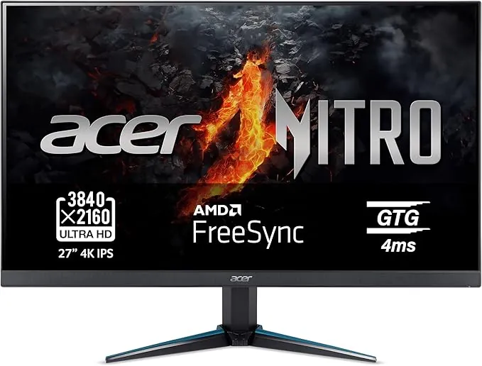 acer Nitro VG270K L - Monitor Gaming 27" 4K UHD IPS (68,6 cm, 3840x2160, 16:9, 350 Nits, Tiempo de Respuesta 4ms VRB, HDR10, HDMI 2.0/DP 1.2) Monitor PC Gaming, Color Negro