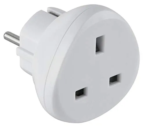 Electraline 70058 Adaptador de Viaje UK a Tus enchufes de Francia/Europa, Blanco