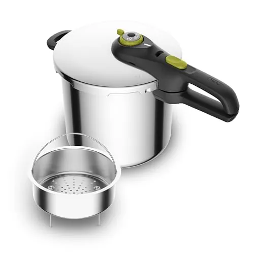 Tefal Secure Neo 8L, Olla a presión, Para 5-8 personas, Resultados rápidos y óptimos, 2 Programas, Diseño compacto, Apto lavavajillas, Acero inoxidable
