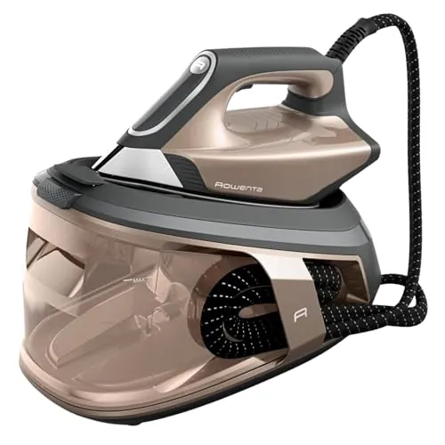 Rowenta Force Pro 500, Centro de planchado, 7,5 Bares, Golpe de vapor de 550 g/minuto, Tecnología Quicksteam, Ahorra energía, 2 modos Eco y Max, Marrón y Negro, VR9033F0