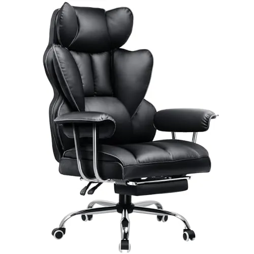 GTPLAYER Silla Gaming Silla Gamer Ergonómicas Reclinables con Reposapiés Silla Ordenador Altura Regulable Silla Oficina para Trabajar (Negro)