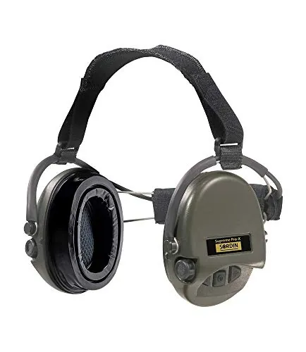 Sordin Pro X Neckband Cascos - 76302-X-10-S - Auriculares Ultrafinos Electrónicos | Orejeras de Protección Auditiva | Diseño Extraplano para Cazadores - Tiradores y Aficionados a la Caza - 76302-X-10