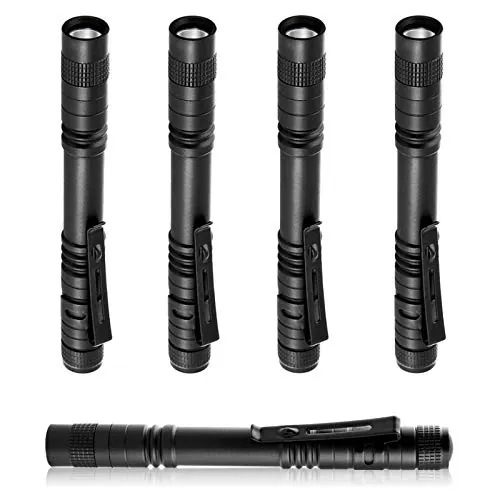flintronic Mini LED Linterna, 5 Piezas Mini Linterna de Bolsillo con Presilla Impermeable para Camping, Senderismo, Pesca y Emergencias