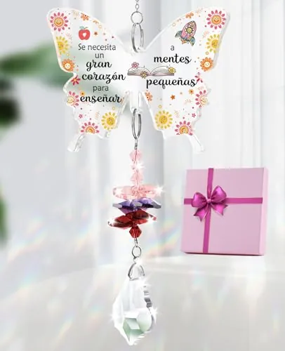 TheGiffter Regalo para Profesora Infantil, Cazador de Sol de Cristal Regalo Maestra, Regalos Originales para Profesores Regalo Agradecimiento para Profesores, Alumnos y Amigos