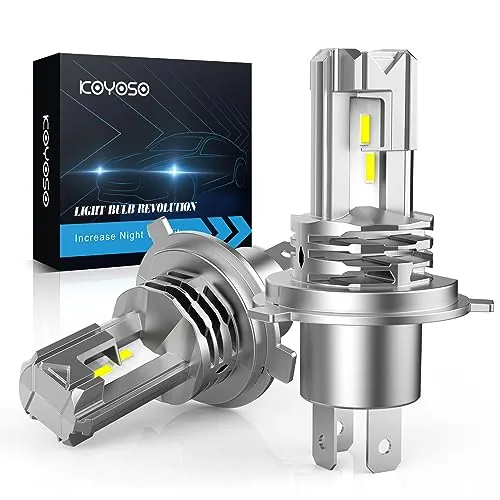 KOYOSO H4 LED Bombillas 100W 66000LM para 12V Auto&Moto como HazAlto/Bajo | 1:1 Halogen Size Design, CANBUS Ready,6500K Blanco,IP68,No Adapter Required,PERFECT BEAM PATTERN,30000+HRS Lifespan