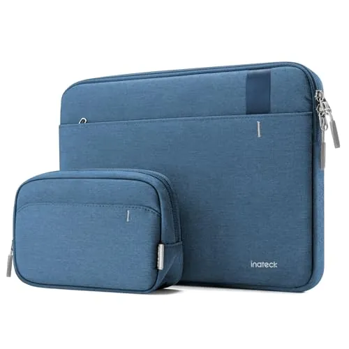 Inateck Funda Portátil 14 Pulgadas 360° Protección, Azul Denim | Compatible con 14" MacBook Pro/Max M3-M1 2021-2023, 13" MacBook Air/Pro M2/M1 2012-2022, Surface 9-3