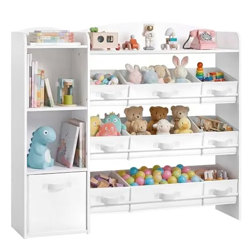 SONGMICS Estantería para Juguetes Infantiles, 9 Cestas, 1 Cajón