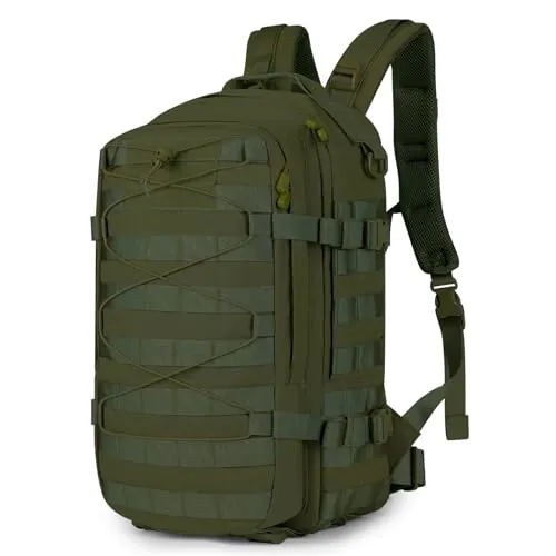HUNTVP 20L Pequeña Mochila de Asalto Estilo Militar Táctical 1000D Bolsa de Hombro Impermeable de Nylon para Caza Viajar Senderismo (Verde)