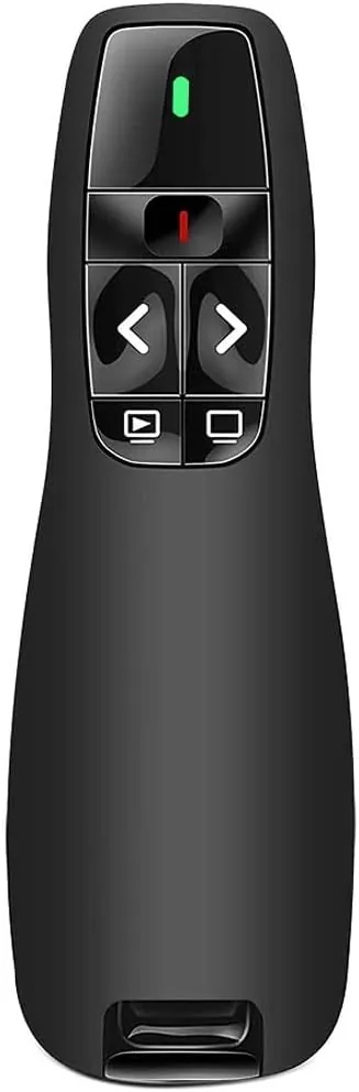 Ergonómico Pasador Diapositivas Mando Ordenador Powerpoint, 2,4GHz Presentador Inalambrico Mando Presentaciones USB Distancia Puntero Powerpoint Remote Presenter para Computadora Windows Mac