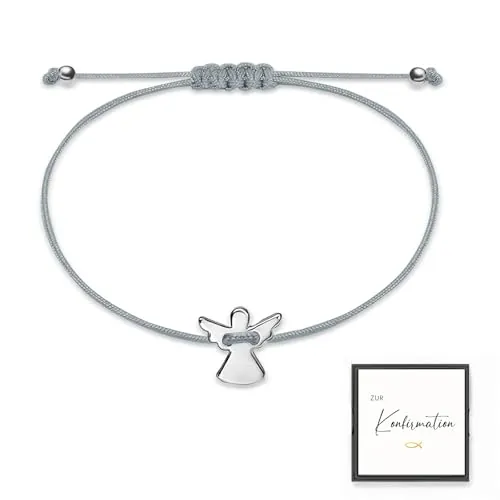 Pulsera de plata ajustable con tarjeta y caja de regalo, regalo pequeño para confirmación, niña y niño, 13-26 cm, Acero inoxidable