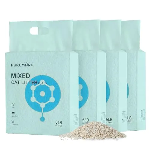 FUKUMARU Arena de Tofu para Gatos 10.8 kg, Arena aglomerante rápida para Gatos con Material superabsorbente, absorción instantánea, sin Polvo, bajo Rastro, Control de olores