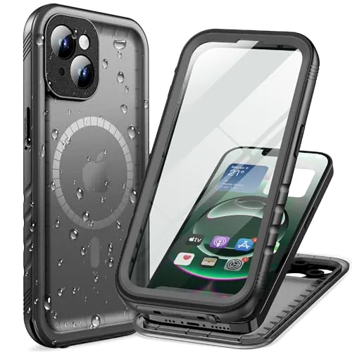 Cozycase Top Funda 360 Antigolpes Impermeable para iPhone 15, Negro