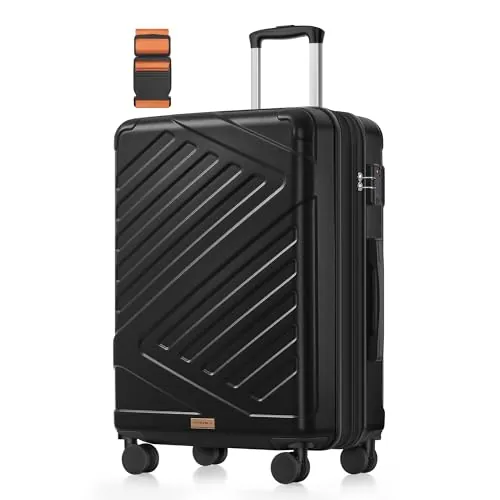 SONGMICS Maleta de Viaje, Maleta Expandible, ABS, 65 x 45 x 25 cm