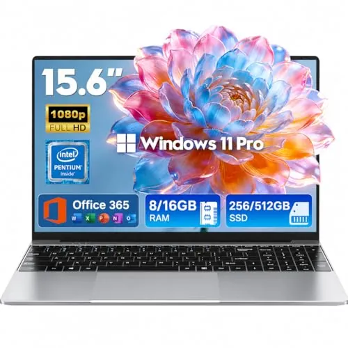NAIKLULU 16 Pulgadas Ordenador Portatil Processor N100 (1,0 a 3,4GHz), RAM 16GB SSD 1TB Laptop 2026 Computadora Pc Portatil Notebook/Teclado Completo Retroiluminado/1920x1200P/Webcam