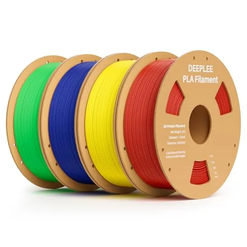 DEEPLEE Filamento PLA 1.75 mm, 4 colores, Pack 4 x 1 kg