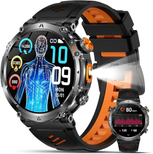Reloj Inteligente Hombre Militar con GPS y Linterna LED,3ATM,Chat-GPT
