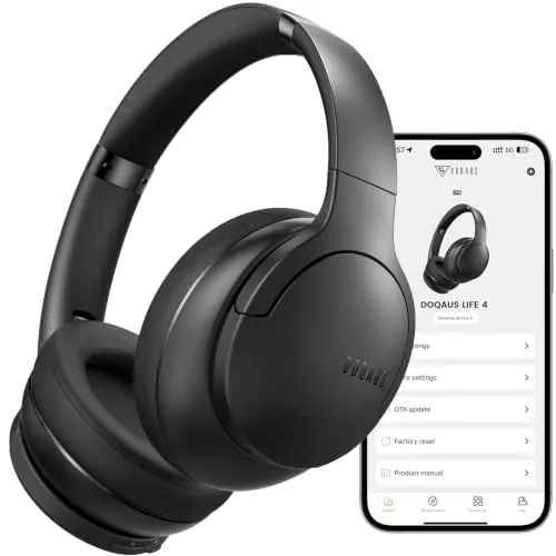 DOQAUS Auriculares Bluetooth Diadema con App Y 9 Modos EQ,Negro