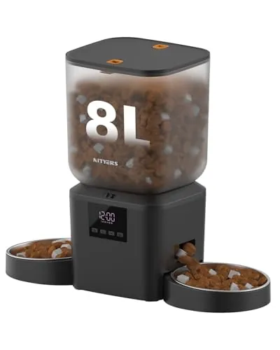 Comedero Gato Automatico 2 Tazones para Gatos y Perros