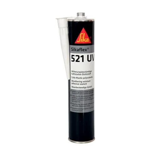SIKA - Sellador multiusos poliuretano híbrido - Sikaflex 521 UV - Gris - Sellador adherente para sellados y uniones elásticos - Resistente a la intemperie - 300ml