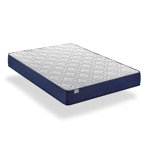 FUSIONHOME - Colchón Viscoelástico 135x200 Viscoessential - Doble Cara Verano/Invierno Tejido Transpirable Aloe Vera Firmeza Media - Altura 14 cm - Viscoelastica de Alta Densidad - Antiácaros