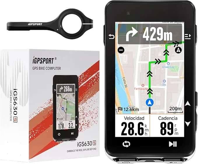 iGPSPORT iGS630S Ciclocomputador Bicicleta GPS Bicicleta para Ciclismo, Corrección de la Desviación del Rumbo Alto 45h Batería de 2,8’’ Pantalla LCD en Color Admite BLE5.0/Ant+, IPX7