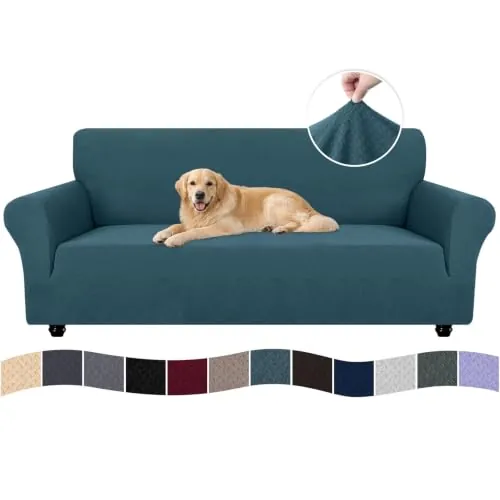 Ystyle Funda Sofa 3 Plazas, Fundas de Sofa Ajustables con Reposabrazos, Gruesa Funda Sofá Anti Gatos Perros y Mascotas, Moderna Cubre Sofa Antimanchas Lavable, Verde