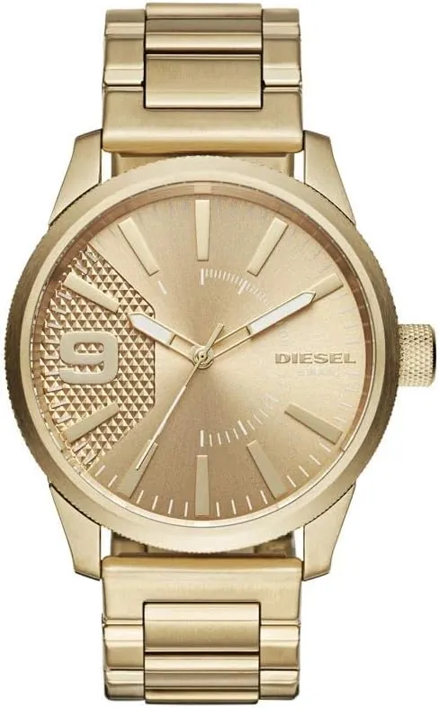 Diesel Reloj RASP para Hombre, Movimiento de Cuarzo a Tres Agujas con Correa de Silicona, Acero Inoxidable o Piel