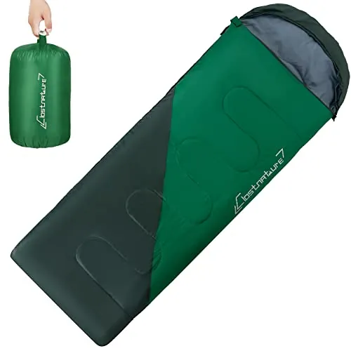 Clostnature Saco de Dormir Ligero para Acampar - Saco de Dormir Rectangular Casual al Aire Libre con Tamaño de Paquete Pequeño para Adultos, Mujeres, Senderismo de Deportes (Cremallera Izquierda)