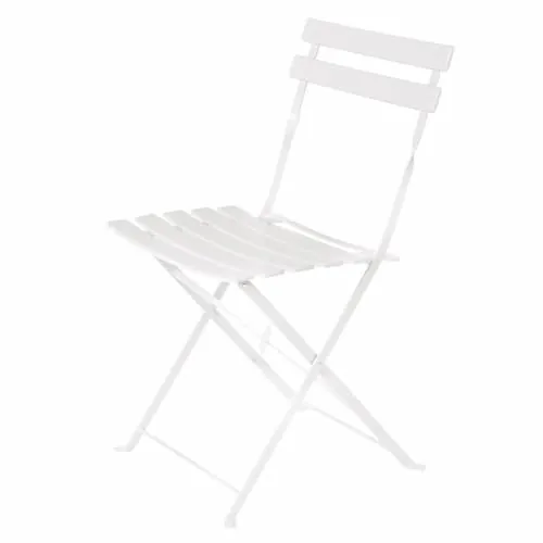 LOLAhome Set 2 Sillas jardín plegables Sira Acero blancas 41x46x80 cm