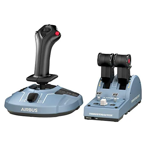 Thrustmaster TCA Officer Pack Airbus Edition - Set de Vuelo para PC (Joystick Sidestick y Cuadrante de Aceleración, Réplica A320, Tecnología Magnética H.E.A.R.T, Licencia Oficial Airbus)