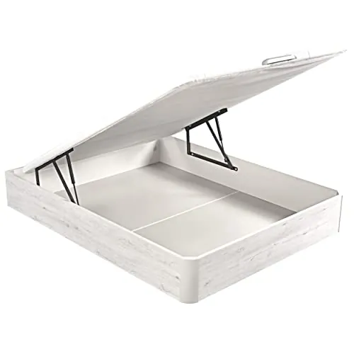 What The Sleep | Canapé Abatible de Madera Gran Capacidad | 150x190 | Montaje y Retirada Usado Incluido | Glaciar | 32 cm | Apto Todos Colchones | Esquinas Delanteras Redondeadas | Storage Bed