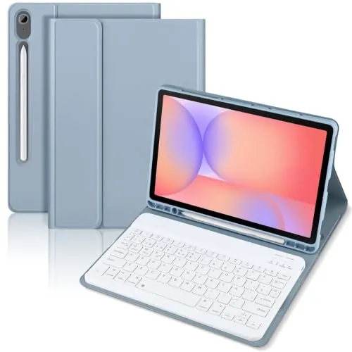 SXNIWBAI Funda con Teclado para Samsung Galaxy Tab S10 Lite / S10 FE / S9 FE / S9 (Azul)