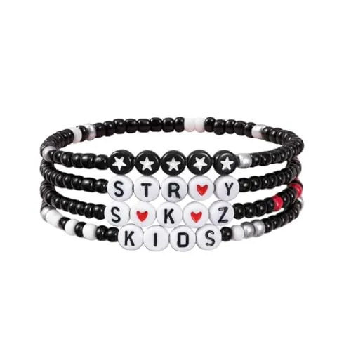 OIXEY 4 piezas de pulseras Stray Kids Skz Unisex Bracelet, artículo de regalo para Stay, arcilla polimérica, regalo para los fans de Skz Merch, gadget Stray Kids (4 estilos)