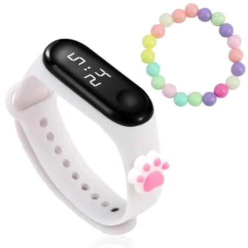 Joynine Reloj digital deportivo para niños, reloj infantil con correa de silicona, garras de gato, plástico, impermeable, de 6 a 15 años