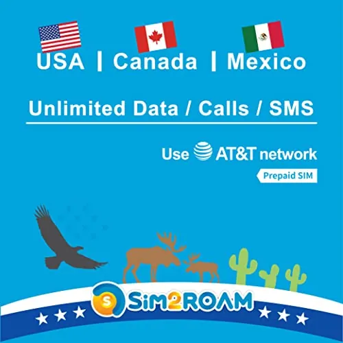 Tarjeta SIM AT&T de EE. UU., Canadá, México|Datos de Alta Velocidad ilimitados/Llamadas/Textos|Tarjeta SIM ATT EE. UU., Estados Unidos, CA, Canadá, México|Solo se Adapta a iPhone(21 días)