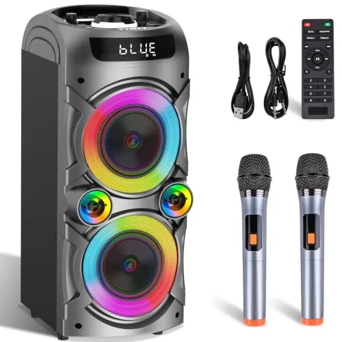TYOTY Altavoz Bluetooth 100W Portátil con Luces LED y Subwoofer