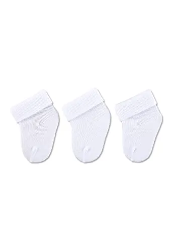 Sterntaler Newborn Socks 3-Pair Pack Calcetines, Blanco (Weiss 500), Recién Nacido (Talla del fabricante: 0) para Bebés