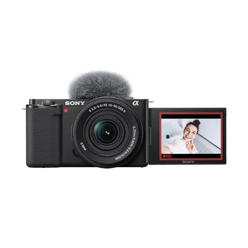 Sony Alpha ZV-E10K (anteriormente ZV-E10L) con lente de zoom de potencia SELP1650 (Ver 2) mejorada | Cámara vlog sin espejo de lente intercambiable de 24.2 MP, hecha para creadores, sensor APS-C