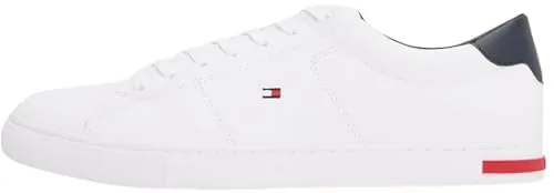 Tommy Hilfiger Sneaker Hombre Sneaker Essential Leather Detail Vulc Calzado, Blanco (White), 44