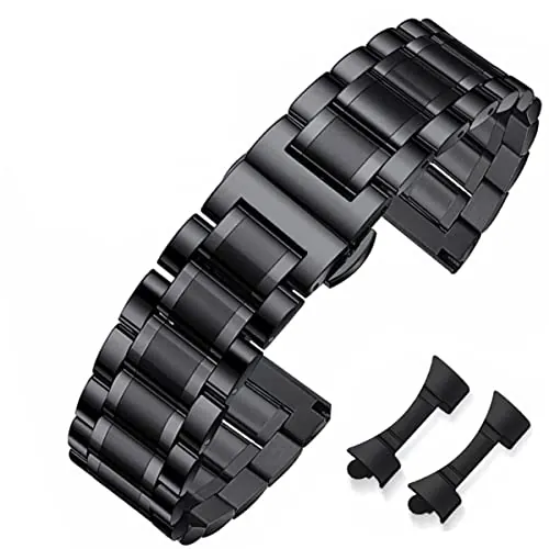 HEYOZURY Correas de Reloj Meta de Acero Inoxidable para Relojes con Extremo Recto y Curvo 16mm 18mm 19mm 20mm 22mm 24mm Pulseras de Banda de Repuesto de Metal para Hombres Mujeres