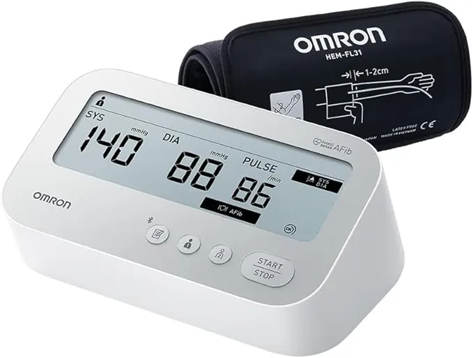 OMRON X4 Connect AFib - Tensiómetro de brazo - Detección de fibrilación auricular - Conexión Bluetooth - App OMRON connect - Validado clínicamente - Diabetes y embarazo - Garantía 5 años - 22-42 cm