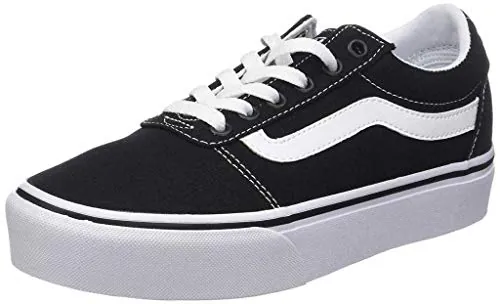 Vans Ward Platform, Zapatillas Mujer, Canvas Black White, 38 EU