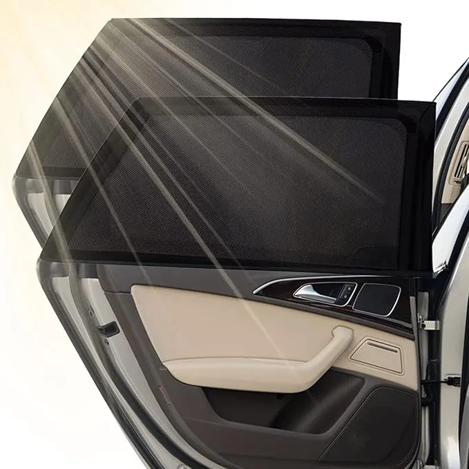 Joyblossom Parasol de Coche para Ventana Lateral Trasera, para Niños y Mascotas, Sombrilla Universal con protección UV, Compatible con la mayoría de los vehículos, 2 Unidades