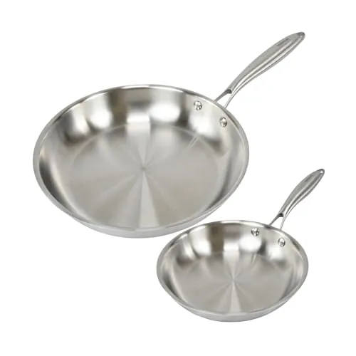 Fackelmann Vita3 Set 2 Sartenes, Sartén 20 cm + 26 cm, Acero Inoxidable sin Antiadherente