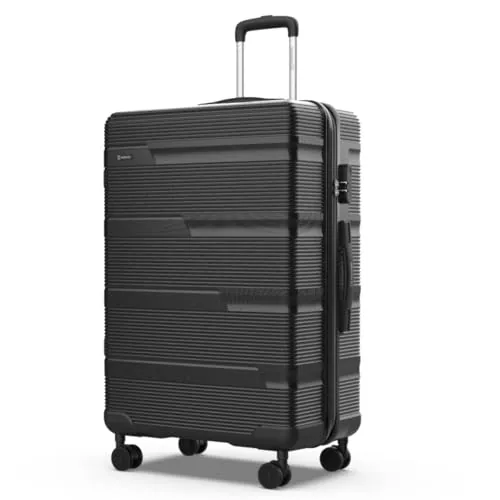 NUMADA - Maleta de Viaje Grande 25Kg, 76x50x29cm, (78L) Upfly T10 28' ABS con Cierre de Combinación y 4 Ruedas Dobles | Resistente | Ligera | Interior Compartimentado | Negro
