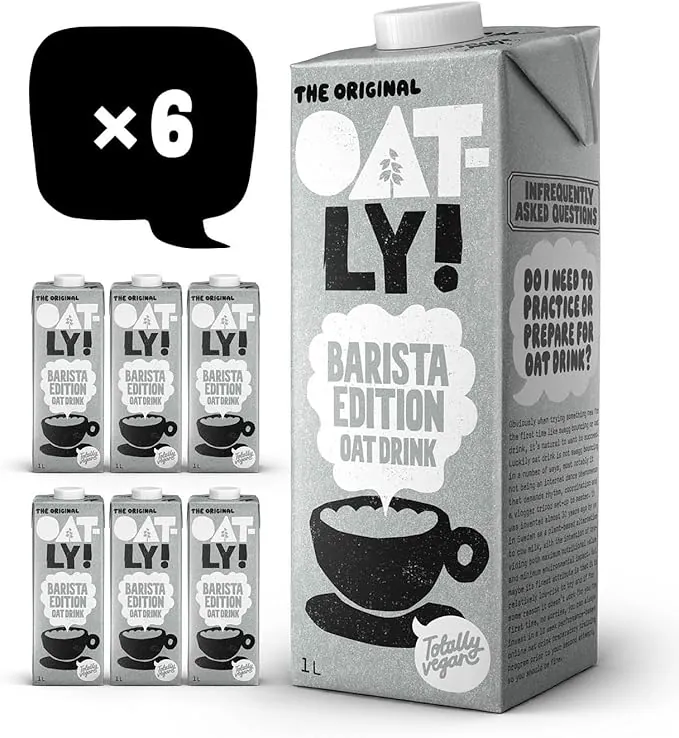 Oatly Bebida de Avena Barista Edition 1 L (Paquete de 6)