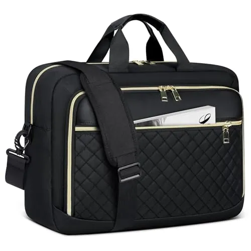 NEWHEY Bolsa para Portátil Mujer 17.3 Pulgadas Maletín Profesora Maleta Portadocumentos Grande Bolsa Ordenador Portatil Trabajo Maletin Oficina Bolso Universidad Bolso Enfermera para Viaje