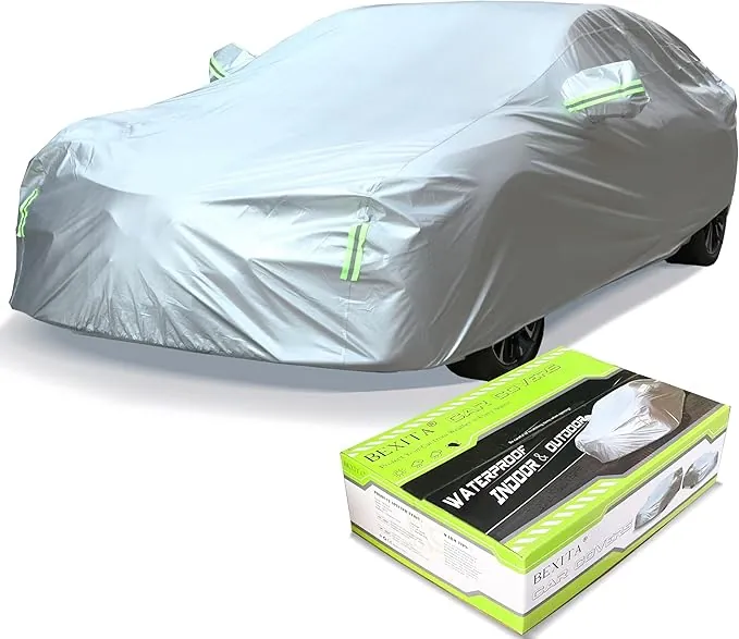 Funda Coche BEXITA Funda para Coche de Impermeable Fundas Coche Exterior A Prueba de Polvo A Prueba de Nieve Protección UV para sedán Longitud (hasta 510cm)