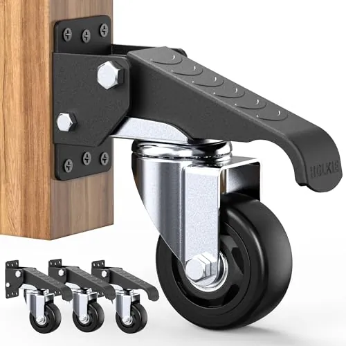 HOLKIE 75mm Ruedas Retráctiles con Pedal, 500kg